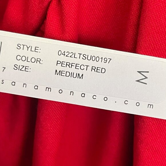 Susana Monaco Jersey Red Romper High Halter Tie Open Strappy Back Medium NWT - Picture 6 of 7